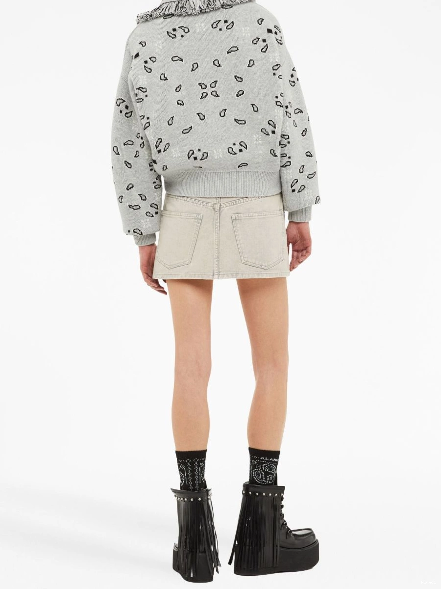 Affordable Alanui cardi-bomber Women fringed Jacquard Bandana 0706